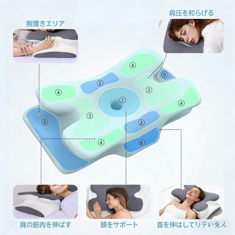 冷感メモリーフォームネックサポート枕