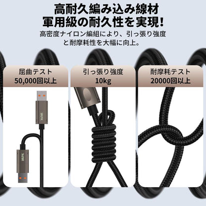 240W対応 マグネット式4in1急速充電ケーブル