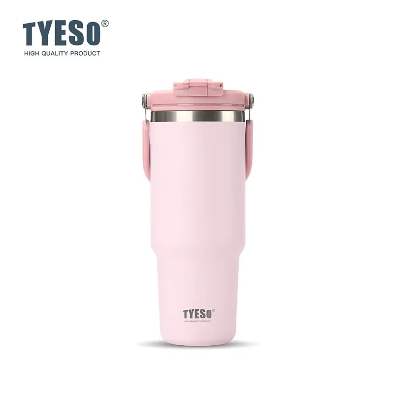 TYESO 大容量0.75L 真空断熱タンブラー｜漏れ防止・ワンタッチ式