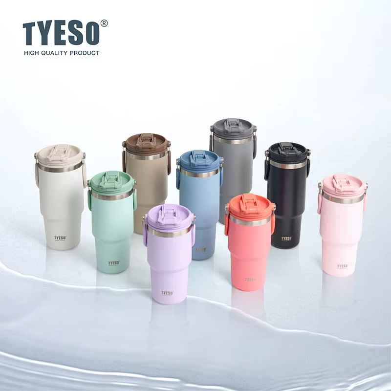 TYESO 大容量0.75L 真空断熱タンブラー｜漏れ防止・ワンタッチ式
