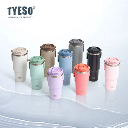 TYESO 大容量0.75L 真空断熱タンブラー｜漏れ防止・ワンタッチ式