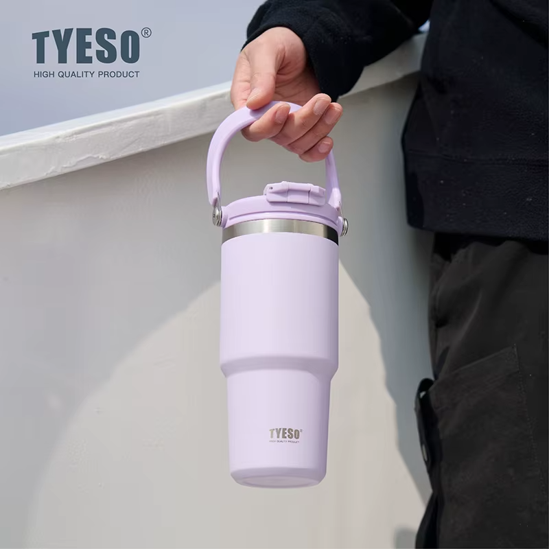 TYESO 大容量0.75L 真空断熱タンブラー｜漏れ防止・ワンタッチ式